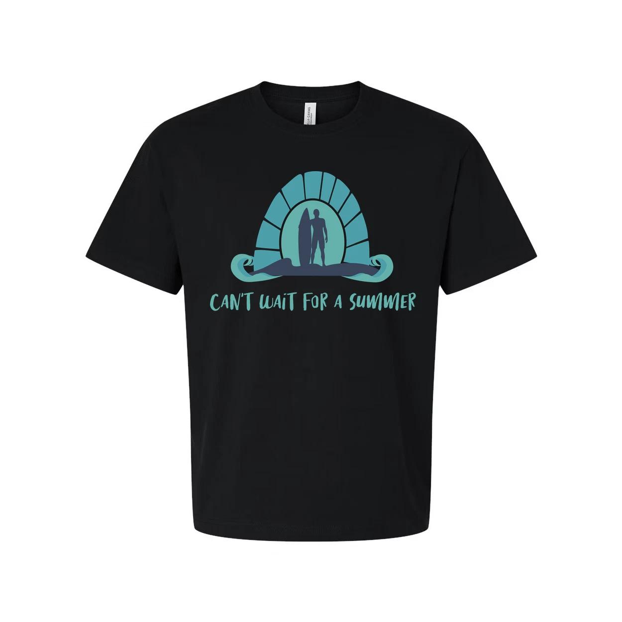 

Unisex Surfing Graphic T Shirt With Wave Sunrise Design Can t Wait for a Summer 4XL