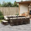 VidaXL Garden Dining Set with Cushions 13 Pcs Brown Rattan, Outdoor Dining Set, Dining Furniture of 3210801