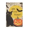 Wandkunst für drinnen und draußen Retro Halloween Schild, Kürbis Geist Badezimmer Metall Langlebiges Hängeschild Hexe Katze Festival für Bar Zuhause Raum Dekor