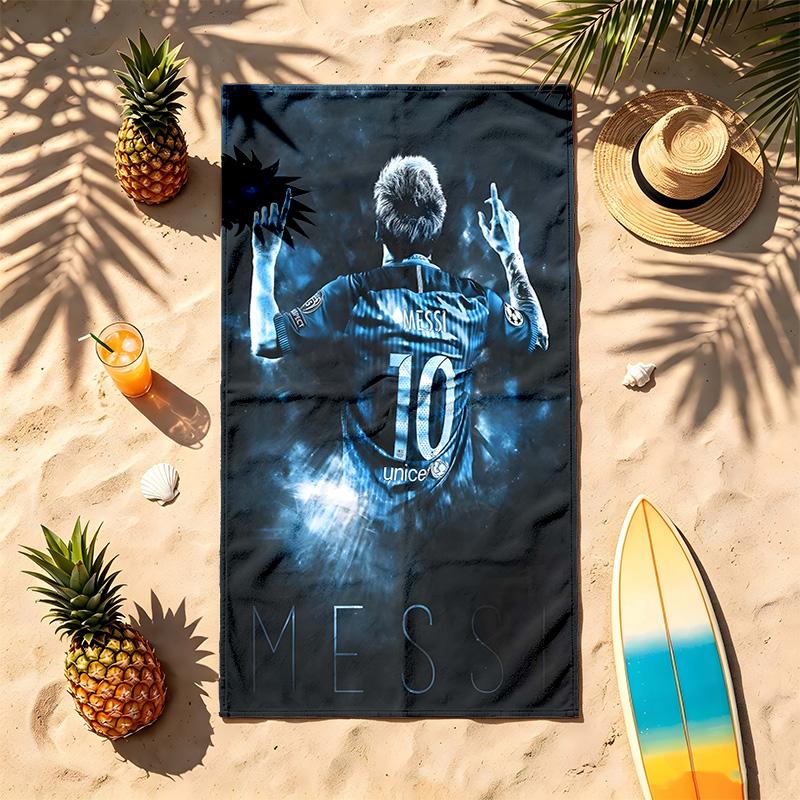 MESSI (14) Toalla de Playa Temática Resistente a la Arena Suave Y Cómoda Adecuada Para la Piscina Camping Yoga Y Buceo Un Imprescindible de Viaje