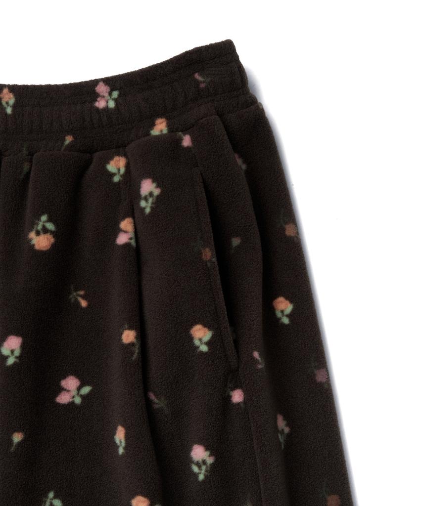 TTUDEMENT Rose Fleece Pants_Brown