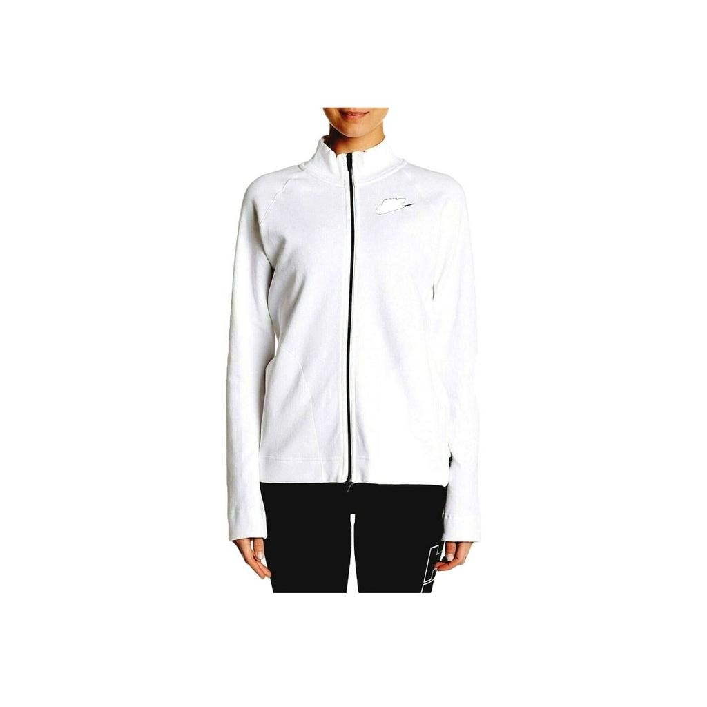 Nike SS23 Solid Logo Print Blended Long Sleeve Jacket Women Jacket Black White 853949-100