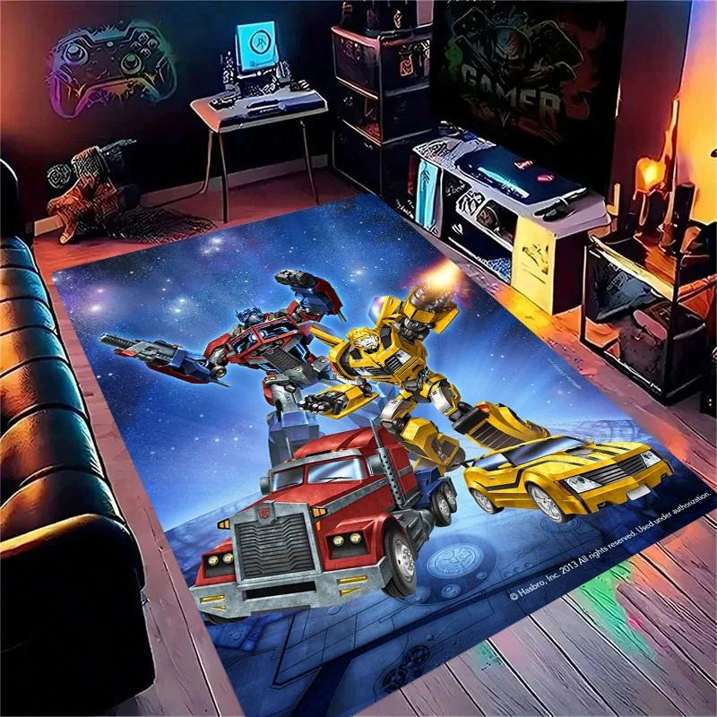High-quality Cartoon T-Transformers Autobots 3D Bathroom Anti-Slip Mat Rugs for Home Kitchen Floor Decor Carpet