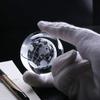 Exquisite 60mm 3d Crystal Ball Glass With Laser Engraved Miniature Earth Sphere Gift