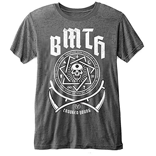 Bring Me The Horizon Men s Crooked Young BMTH T-shirt Burnout Charcoal Grey M