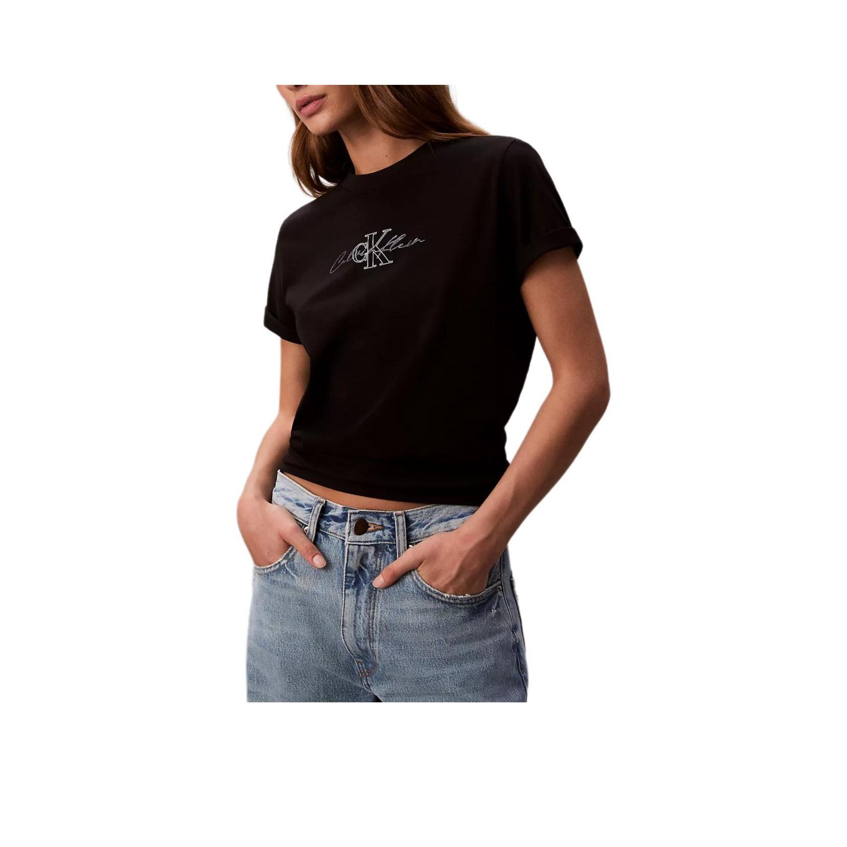 

Calvin Klein Minimalist Soft Breathable Round Neck Skin-Friendly Short Sleeve T-Shirt Women Tops 47C840G-UB1 S