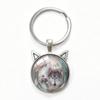 Lone Wolf Cat Ear Time Gem Keychain - Retro Style Unisex Alloy Keyring