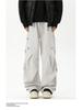 Men's Trendy Spring/Autumn Pleated Wide-Leg Overalls - Stylish, Handsome, and Casual Straight-Leg Trousers.