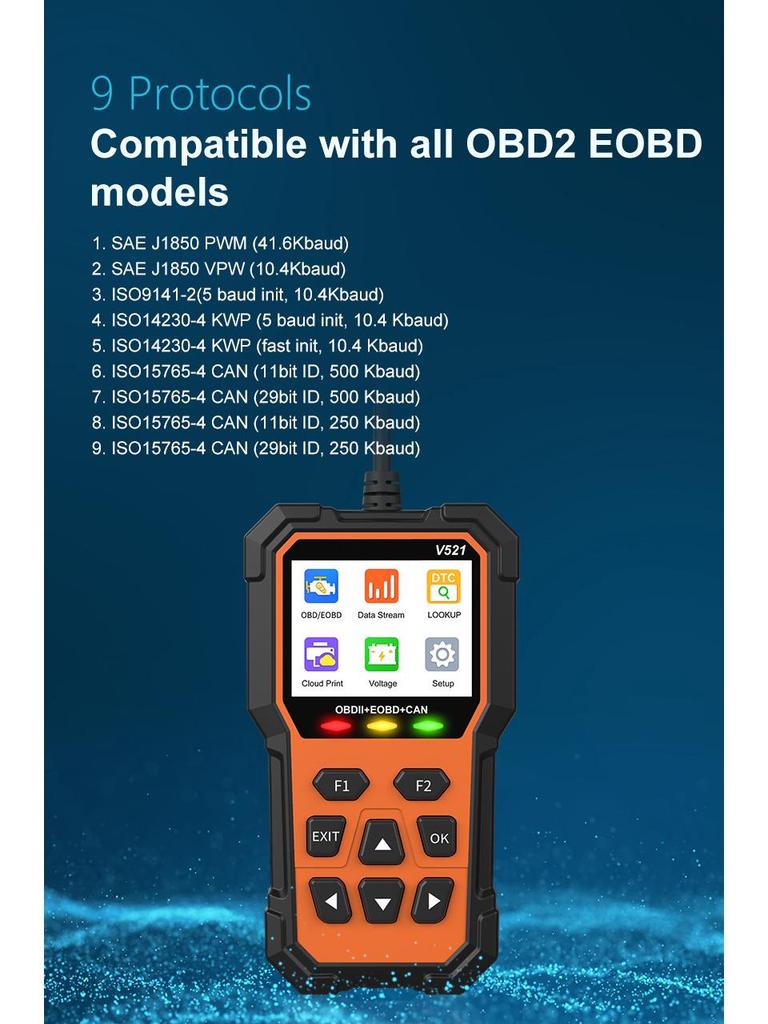 V521 Multifunktionales OBD Auto-Diagnosetool