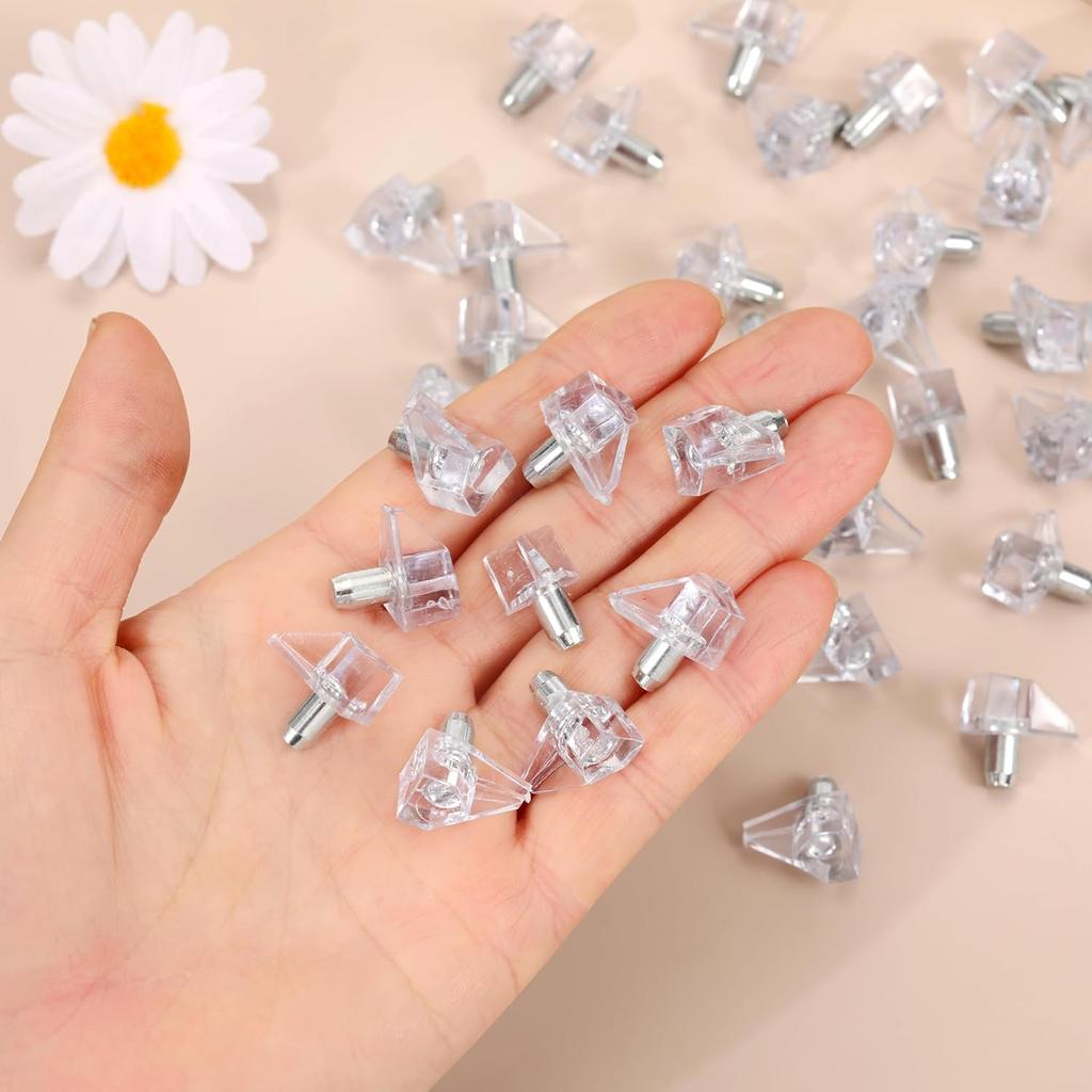 Cabinet Shelf Pegs, Shelf Support Pegs for Shelves, Clear Plastic Peg Cabinet Shelf
