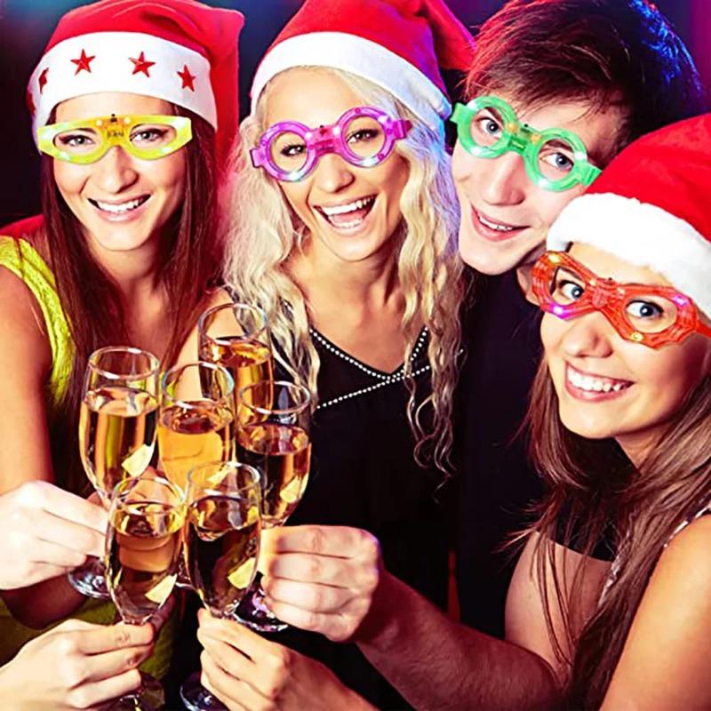 1-50PCS LED Light Up Glasses Neon Glow in Dark Party Favor for Adults Kids Birthday Wedding Festival Costume Accessories
