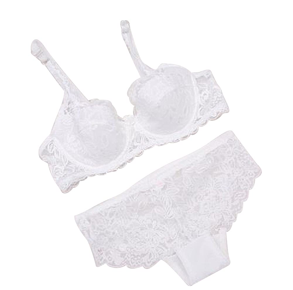 

Плюс Нао Бюстгальтер и Трусики 80B Белый x Стандартный Женский Комплект, Чашка 3/4, Прозрачный, (Размер 36),