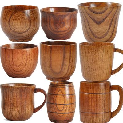 Hölzerne Big Belly Cups, handgefertigte Tassen aus natürlichem Fichtenholz, für Bier, Tee, Kaffee, Milch, Wasser, Tassen, Küchenbar, Trinkgeschirr für die Küche