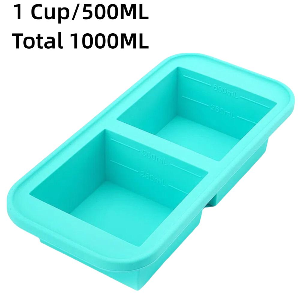 

2/4/6 Grid Silicone Freezer Molds with Lids Chocolate Ice Cube Tray Mold Bar Pub Blue 2 Grid
