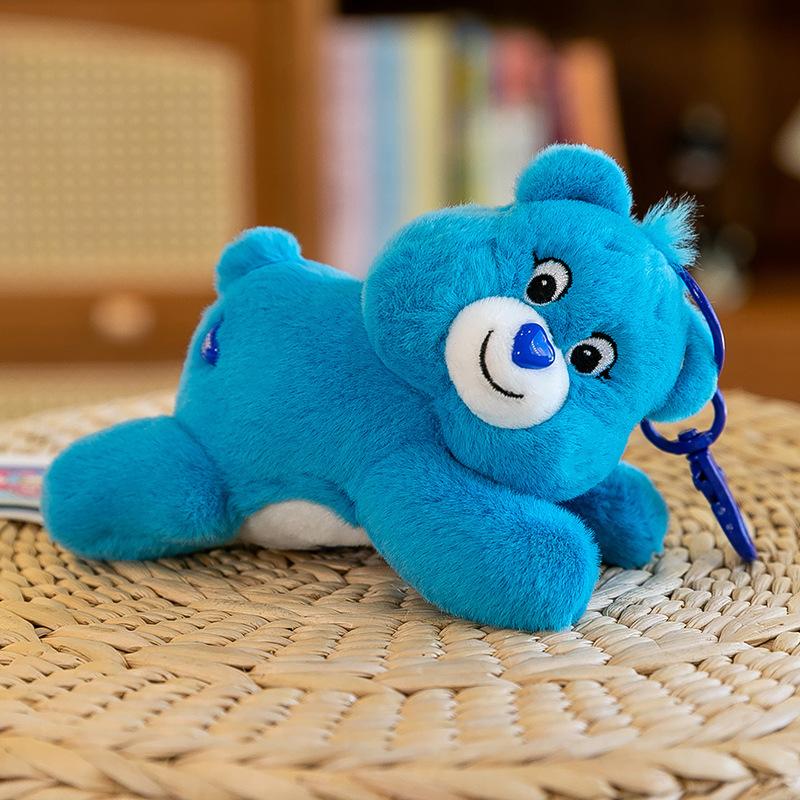 Cute party style love bear plush pendant girl backpack pendant rainbow bear keychain ground marketing gift