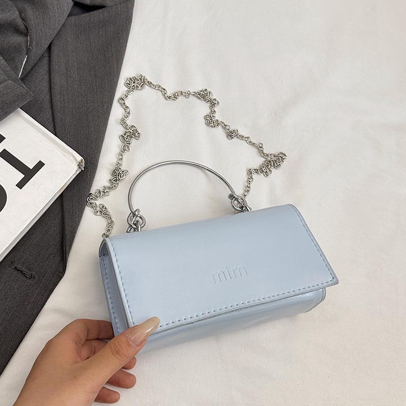 Premium texture temperament design sense portable small square bag beautiful solid color versatile chain single shoulder messenger bag women