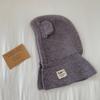Boys Girls Bear Ear Knit Hats Soft Warm One Piece Scarf Cap Lovely Baby Hooded Hat  Toddler
