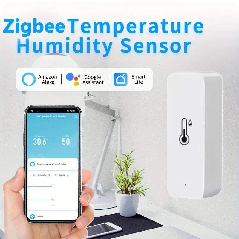 TUYA Zigbee/Cozylife WiFi Smart Temperature Humidity Sensor Monitor APP Smart Home Remote Alerts Thermometer Alexa Google Home