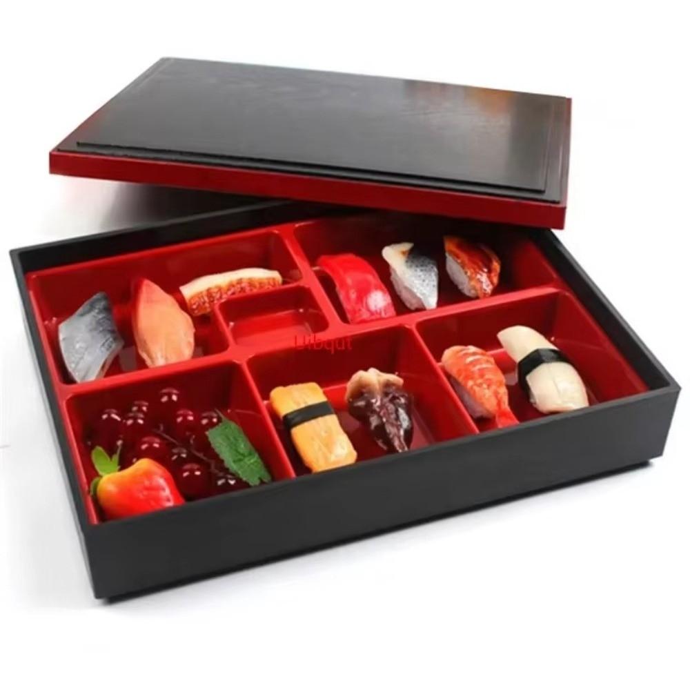 Plastic Japanese Lunch Boxes Compartments with Lid Bento Boxes Multi-functional Japanese Style Rice Sushi Catering Container