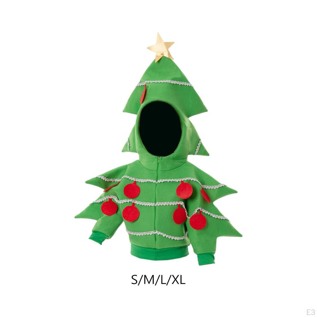 Child Christmas Tree Costume Hooded Dress Up Boys Girls Cosplay Jacket for