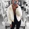 Dameshoodies Dameskleding Streetwear Mode Hooded Imitatiebont Pluche Jas Effen Kleur Jas