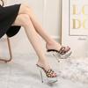 Ladies Stiletto Shoes Sexy Catwalk Model Leopard Print Crystal Shoes 190 Series 15cm Heel 4.5cm Platform LFD