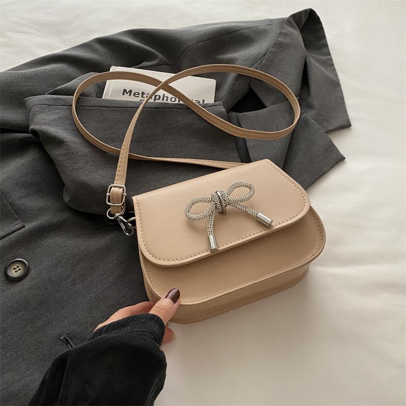 Chic French-inspired Pu Leather Crossbody Bag For Women Stylish Summer 2024 Shoulder Bag With Bowknot