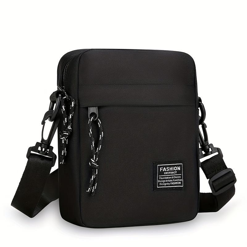 

Стильная мужская сумка через плечо из серого нейлона — компактная повседневная сумка через плечо с регулируемым ремнем и несколькими карманами на молнии для повседневного использования чёрный