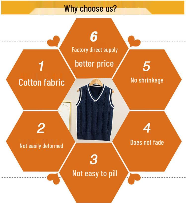 Kids' Autumn/Winter Sleeveless Sweater - Korean Style School Uniform for Boys & Girls