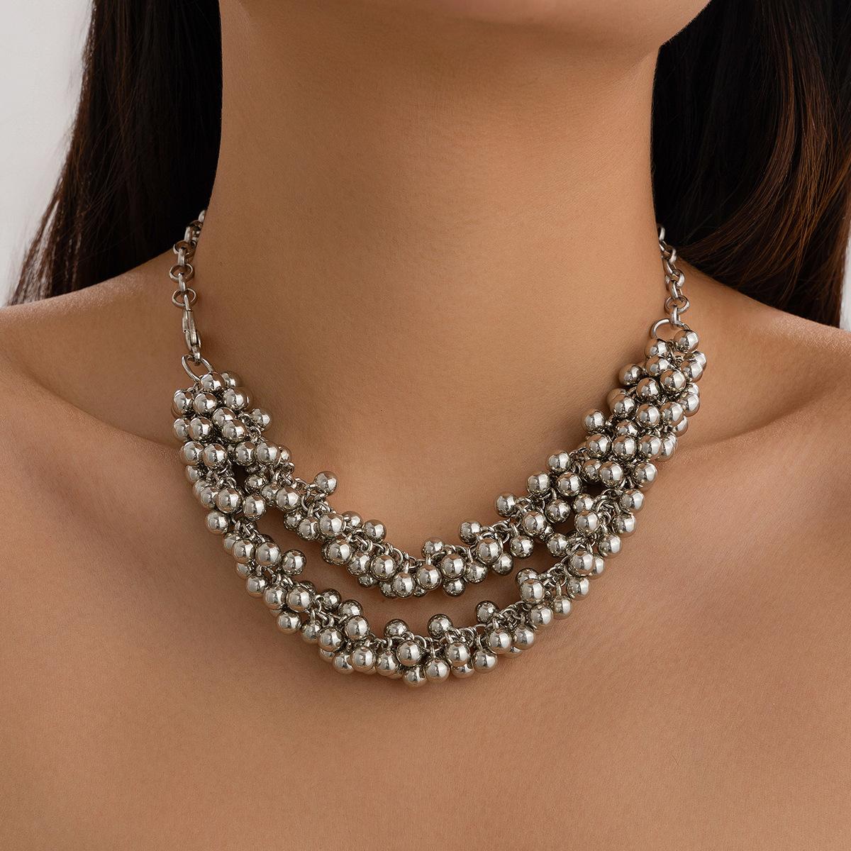 

Украшения Преувеличенная Индивидуальность CCB Круглая Бусина Подвеска Шар Ожерелье Нишевый Дизайн Металлические Изделия