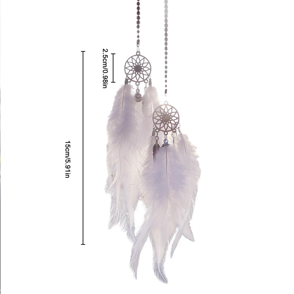 Mini-Traumfänger, Auto-Innenraum, Rückspiegel-Behang, Auto-Charms, Anhänger, Doppel-Windspiele, Auto-Dekor-Zubehör, mehrfarbig