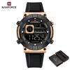 Naviforce Men's Sports LCD Digital Watch Silicone Strap Waterproof Night Mode Chronograph Week Multifunctional Outdoor Men's Boy Watch NF9241T