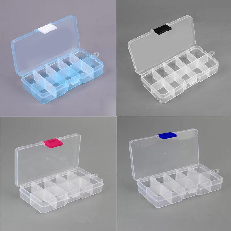 10 Grids Storage Box Container Jewelry Bead Case Organizer Boxes Case Compartments Plastic Transparent Detachable Organizadores
