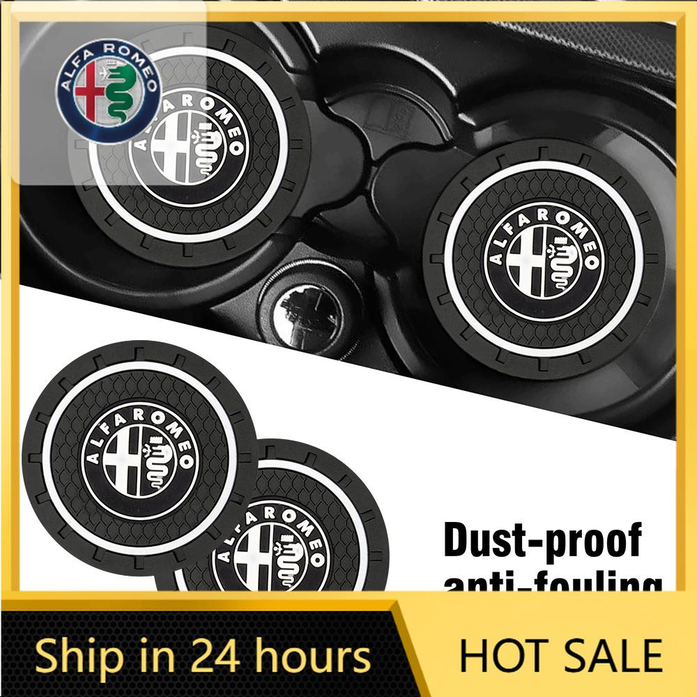 Car Sticker For Alfa Romeo 159 147 1/2pcs Car Coasters Silica Gel Water Cup Mat Valve Non-slip Pad For Alfa Romeo Giulia Stelvio cdr563