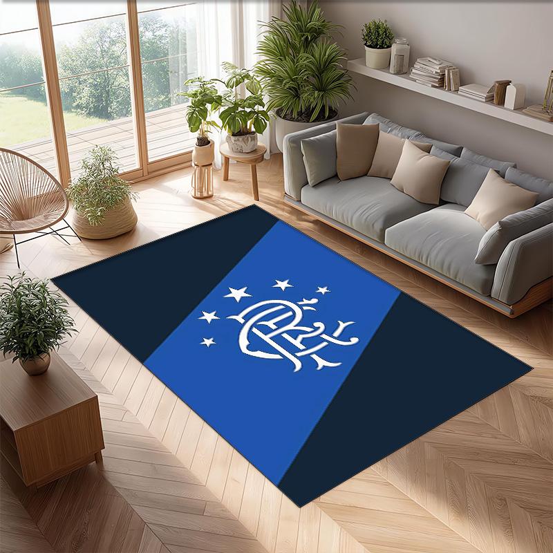 Rangers Football Bedruckter Flanell Teppich rutschfest weich Polyester Boden Teppich Indoor Dekor Matte für Schlafzimmer Wohnzimmer Sofa