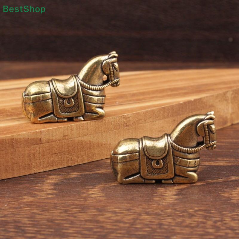 3.8cm Mini Vintage Brass Horse Figurine - Small Animal Statue for Desk Decor, Pocket Charm & Retro Collection