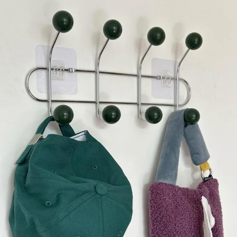 Entrance Hall Wall Coat Racks Bedroom Clothing Storage Hanger Rack Hooks Portable Backpack Cap Scarf Clothes Organizer Hangers