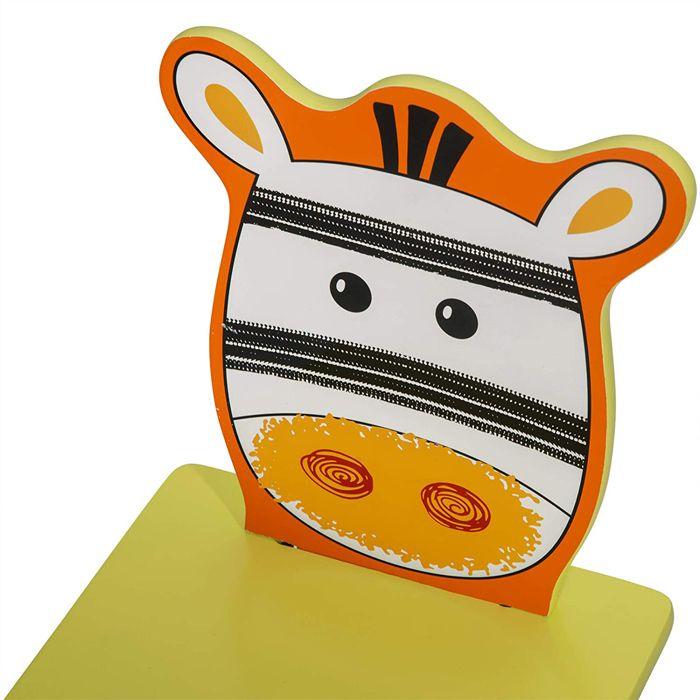 GINGER HOME Table et 2 Chaises Enfant – Ensemble en Bois, Design Safari – Jeu, Dessin, Repas, Apprentissage