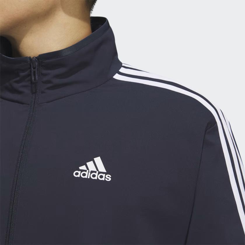 Adidas Striped Zip-Up Long Sleeve Jacket Men Jacket Blue IA9375
