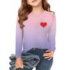 Girls Long Sleeve T Shirts Kids Fall Tops Crewneck Gradient Basic Tees 5-14Y