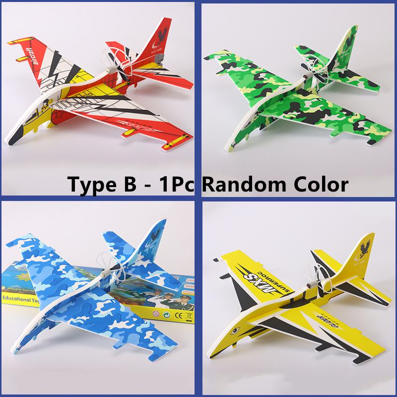 Avion de spumă electric, planor de lansare manuală, avion de aruncat cu lumină LED, model avion cu zbor automat, jucării de exterior pentru copii, cadouri pentru băieți