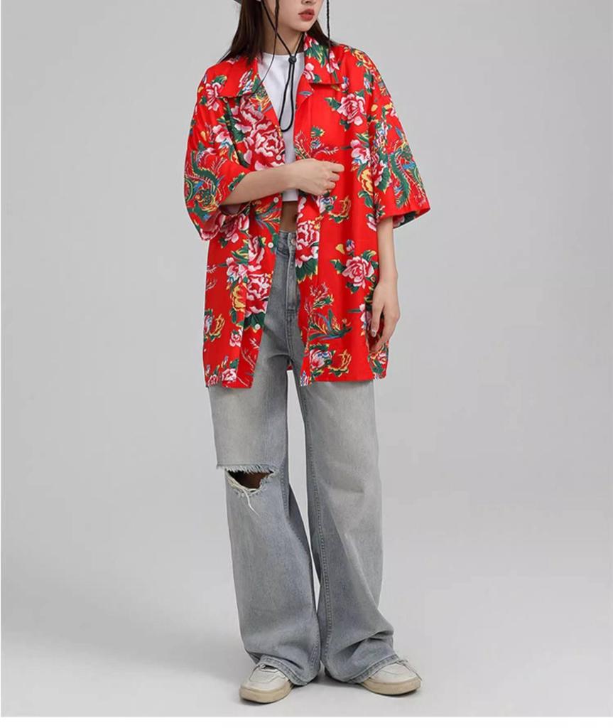 Women's Retro Floral Chinese Trend Long Sleeve Shirt - Spring/Autumn Fashion Versatile Top