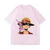 ONE PIECE Luffy Women Men Summer T-shirt Harajuku Anime Tops Tees Shirt Cotton Casual Cartoon Short-Sleeves Summer Tshirts Streetwear