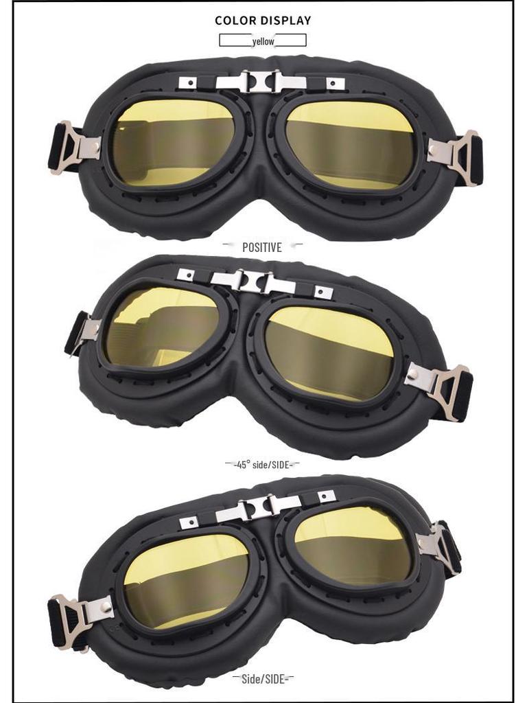 Harley-Style Retro Motorcycle Goggles: Windproof, Sandproof Helmet Glasses for Trendy Riding