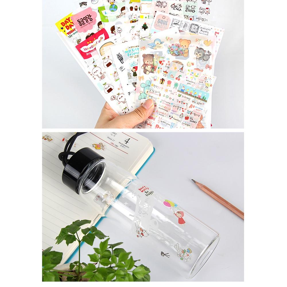 6 Sheets Cartoon Creative Stickers DIY Scrapbook Diary Phone Decorative Stickers Stationery