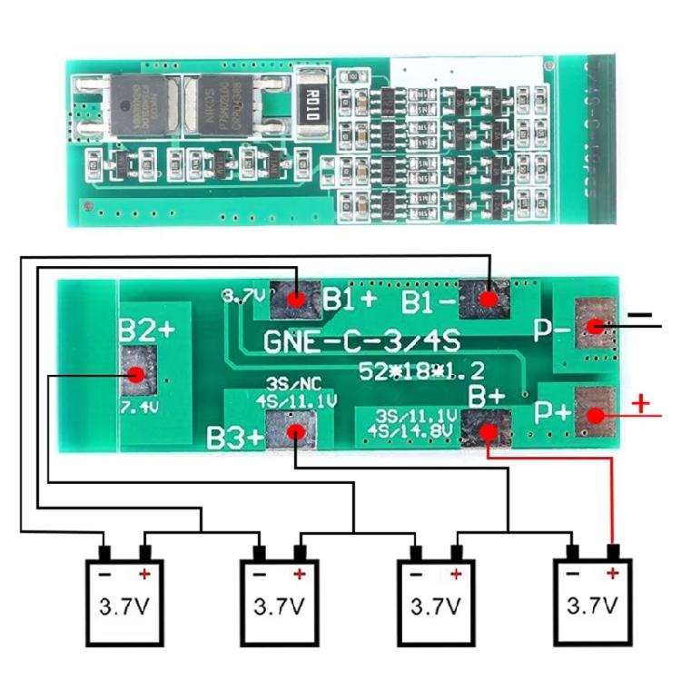 4S 8A Lithium Battery Protective Board Battery Charging Board Connector Circuit Board Module For Power Tool Accessories