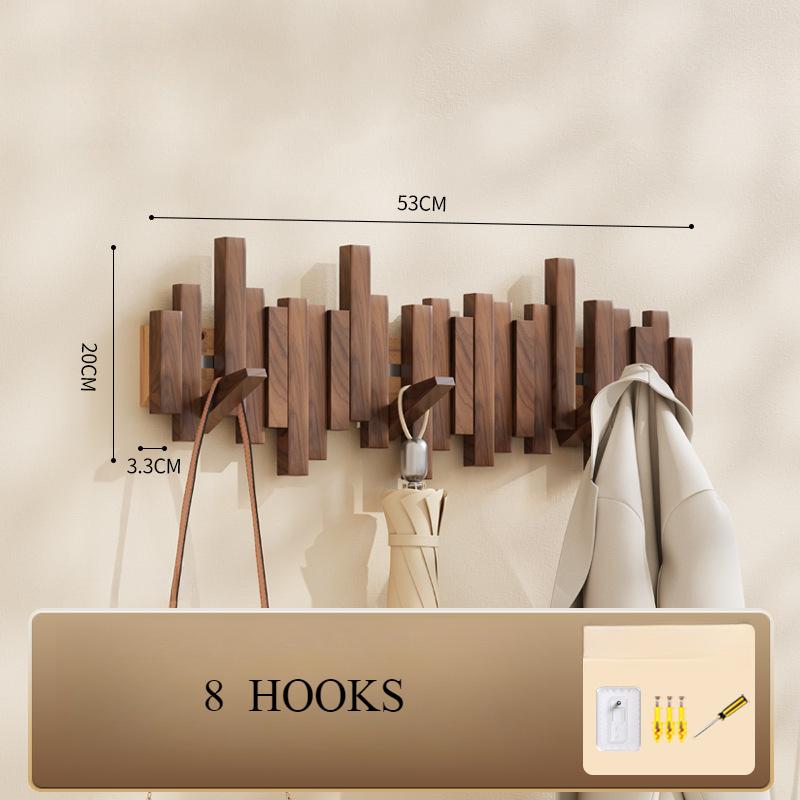 

Настенная вешалка для пальто в виде пианино из натурального дерева, настенная откидная вешалка с крючками, вешалка для пальто в прихожую, изготовлена из дерева грецкого ореха, бука, настенное искусство 53cm коричневый