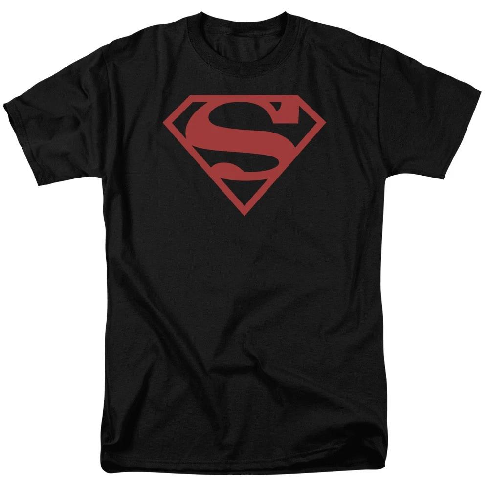DC Comics - Superman - Red On Black Shield - Adult Unisex T-Shirt - Black XL