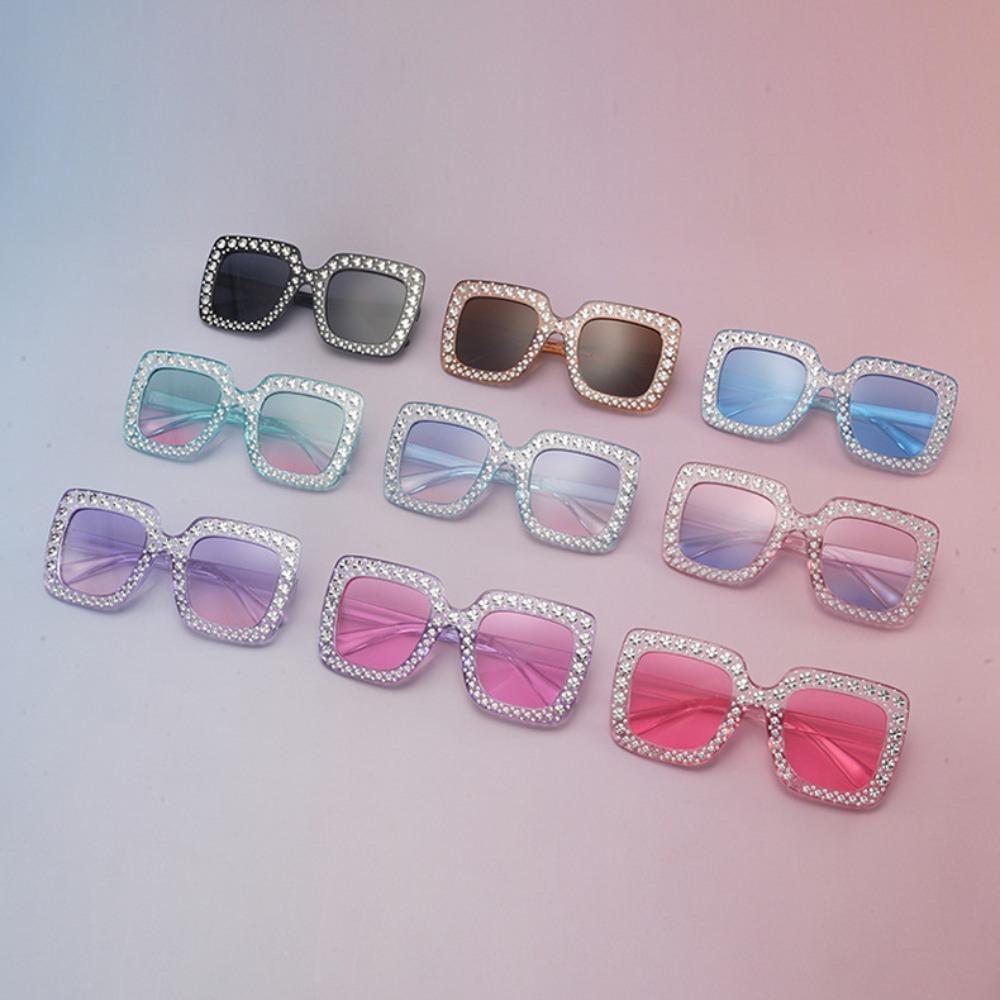 Luxury Square Sunglasses for Kids Boys Girls Diamond Rhinestone Brand Designer Glitter Sun Glasses UV400 Shades Children Eyewear