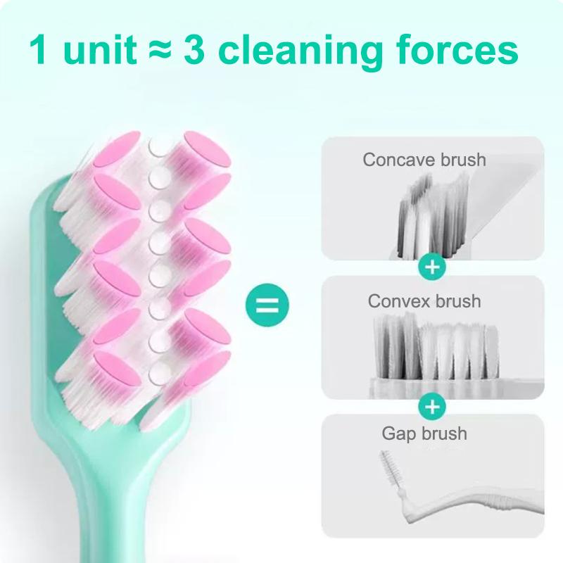 1/3 Pcs Ultra-Fine Soft Waves Head Manual Toothbrush Soft Fiber Deep Cleaning Toothbrush Portable Household Travel Cleaning